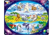 Puzzle - Larsen Puzzles Maxi Animals Around the World 15 pcs Puzzle - LA-NM6