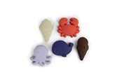 Baby Spielzeug - Filibabba Silicone sand toys 5 pieces - Blue Mix - FI-03563