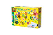 Kreativ-Spiele - SES Creative Finger Paint Mega Set 6 Colours x 110ml - Includes 2-Metre Paper Roll - S00393