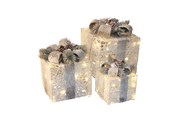 Einrichtung - NORDIC WINTER Christmas gifts w/lights - set of 3 pcs - white - 780-051