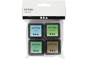 Hobby-Zubehör - Creativ Company - Stamping ink Green Shades/Olive/Aqua 4 pcs. - 285343