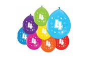 Spielzeug - Globos Balloons 2-sided Printed Number 4 8pcs. - 512004