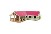 Holzspielzeug - Kids Globe - Horse Corner Stable with 3 Boxes and Storage Pink 1:24 - 610210