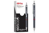 Utensilien zum Schreiben und Zeichnen - Rotring Tikky Retro Mechanical Pencils | 2B 0.5 mm | Grey Barrels | with Comfort Rippled Grip | 12 Count - 2202567