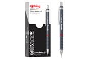 Utensilien zum Schreiben und Zeichnen - Rotring Tikky Retro Mechanical Pencils | 2B 0.7 mm | Grey Barrels | with Comfort Rippled Grip | 12 Count - 2202570