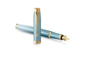 Utensilien zum Schreiben und Zeichnen - Parker IM Writing Rituals Fountain Pen | Turquoise Green Finish with Gradient | Gold Trims | Fine Nib | Blue Ink | Gift Box - 2203892