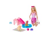 Dolls & Accessories - Barbie Puppy Pool Party Aloha Blonde - JBF35