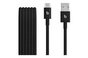 USB Kabel - Apple Beats USB-A to USB-C Woven Cables – Bolt Black (2-pack) - MDGH4ZM/A