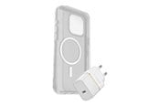 Handys - Cover & Cases - OtterBox KIT Apple iPhone 15 Pro Max (Symmetry Clear MagSafe / Premium Glass AM / EU USB-C Wall Charger 30W - white) - 78-81248