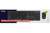 Tastaturen - Trust ODY II WL KEYBOARD & MOUSE WHT ND - Tastatur & Maus Set - Nordisch - Schwarz - 25723