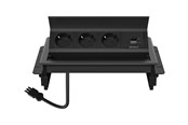 Stromkabel (Extern) - Deltaco OFFICE - power strip - 1x21W A+C USB GST18 cable connector in-desk flip-up - GT-1400