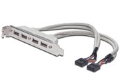 USB Kabel - DIGITUS 4-Port USB Slot Bracket Cable - AK-300304-002-E