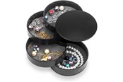 Sonstige Körperpflege - UNIQ Rotatable Round Jewelry Box with 4 Compartments – Black - 6844-1