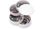 Sonstige Körperpflege - UNIQ Rotatable Round Jewelry Box with 4 Compartments – White - 6844