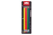 Kreativ-Spiele - Bruynzeel Graphite Pencil Set Neon 5 Hb Pencils with Eraser - 60211105