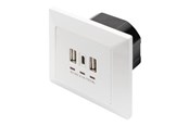 Andere Kabel - DIGITUS DA-70618 - USB-outlet - 2 USB sockets 1 USB-C socket - RAL 9003 signal white - DA-70618