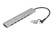 USB-Hubs - Sandberg 7-Port Type-A USB3.0 Hub USB-Hubs - USB 3.0 - 7 - silber - 136-66