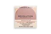 Make-Up - Makeup Revolution Conceal & Fix Vegan Loose Setting Powder, Medium Yellow, 13 g - 5057566150989