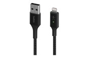 USB Kabel - Belkin Smart LED USB-A to Lightning Cable Black - CAA007BT04BK
