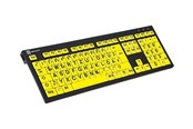Tastaturen - Logickeyboard XL Print PC Slim Line NERO - Tastaturen - Deutsch - Gelb - LKB-LPBY-BJPU-DE