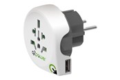 Stromkabel (Extern) - Q2Power - power connector adapter with USB charge adapter - power CEE 7/7 - 2USB-EU