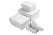 Kunst & Handwerk Ausstattung - Creativ Company - Rectangular Boxes White with Lid 4 pcs. - 264050