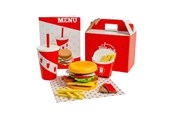 Holzspielzeug - Bigjigs Wooden Burger and Fries Set 48pcs. - 37024