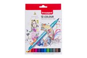 Utensilien zum Schreiben und Zeichnen - Bruynzeel Fineliner Brush Pens 12 pcs. - 60325012