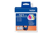 Druckerzubehör - Tinte & Toner - Brother LC521 Value Pack - 4-pack - black yellow cyan magenta - original - ink cartridge - LC521VAL