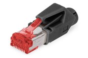 Netzwerk - Kabel - DIGITUS Hirose network connector - red & black - Schwarz - A-MO6-8-8-HRS-10
