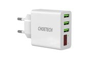 Handys - Adapter und Ladegeräte - Choetech 15W 3-Port USB-A Wall Charger with Display White - C0027-WH
