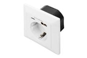 Steckdosen & Boxen - DIGITUS DA-70615 - socket-outlet - 1 power socket 2 USB sockets - white RAL 9003 - DA-70615