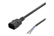 Stromkabel (Intern) - Deltaco - power cable - IEC 60320 C14 to bare wire - 2 m - DEL-109UC