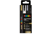 Utensilien zum Schreiben und Zeichnen - POSCA marker sæt PC-3M 4 ass. farver g-s-s-h - 401655