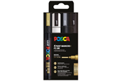 Utensilien zum Schreiben und Zeichnen - POSCA marker sæt PC-5M 4 ass. farver g-s-s-h - 401663