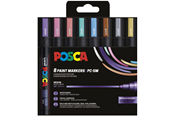 Utensilien zum Schreiben und Zeichnen - POSCA marker sæt PC-5M 8 ass. metallic. Farver - 401668