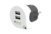 Stromkabel (Extern) - Q2Power 2-Port 24W USB-A Vægoplader - 3,300100