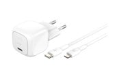 Handys - Adapter und Ladegeräte - Belkin BoostCharge power adapter - compact - 24 pin USB-C - 30 Watt - with USB-C to Lightning cable (1m) - WCA008KQ1MWH-B5