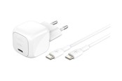 Handys - Adapter und Ladegeräte - Belkin BoostCharge power adapter - compact - 24 pin USB-C - 30 Watt - with USB-C cable (1m) - WCA008KQ1MWH-B6