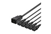 Stromkabel (Intern) - Deltaco - power splitter - IEC 60320 C20 to power IEC 60320 C13 - 1 m - DEL-113M