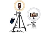 Gadget - Pro Ringlicht Stativ 10"- 52-167 cm - Bluetooth Fernbedienung - 3000-6500K - 6582