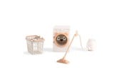 Dolls & Accessories - Lundby tøjvask m/støvsuger vaskemask & kurv - 18265