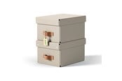 Archivierung und Aufbewahrung - Leitz Puro Aufbewahrungsbox mit Deckel, klein, 7L, 100% Recyclingkarton, 2er-Pack, Beige - 61470012
