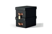 Archivierung und Aufbewahrung - Leitz Puro Aufbewahrungsbox mit Deckel, klein, 7L, 100% Recyclingkarton, 2er-Pack, Schwartz - 61470095