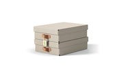 Archivierung und Aufbewahrung - Leitz  Puro Aufbewahrungsbox mit Deckel, mittelgroß & flach, 8L, 100% recycelter Karton, 2er-Pack, Beige - 61480012