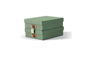 Archivierung und Aufbewahrung - Leitz Puro Aufbewahrungsbox mit Deckel, mittelgroß & flach, 8L, 100% recycelter Karton, 2er-Pack, Grün - 61480050