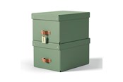 Archivierung und Aufbewahrung - Leitz Puro Aufbewahrungsbox mit Deckel, mittel, 17L, 100% recycelter Karton, 2er-Pack, Grün - 61490050