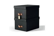 Archivierung und Aufbewahrung - Leitz Puro Aufbewahrungsbox mit Deckel, mittel, 17L, 100% recycelter Karton, 2er-Pack, Schwartz - 61490095