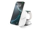 Handys - Adapter und Ladegeräte - Belkin UltraCharge 25w Qi2 3in1 Magnetic Charger EU White Round - WIZ037KQWH