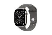 Smartwatches, Pulsuhren, Sportuhren & Schrittzähler - Apple Watch Series 11 GPS + Cellular 46mm Natural Titanium Case with Stone Grey Sport Band - S/M - MFCW4QN/A